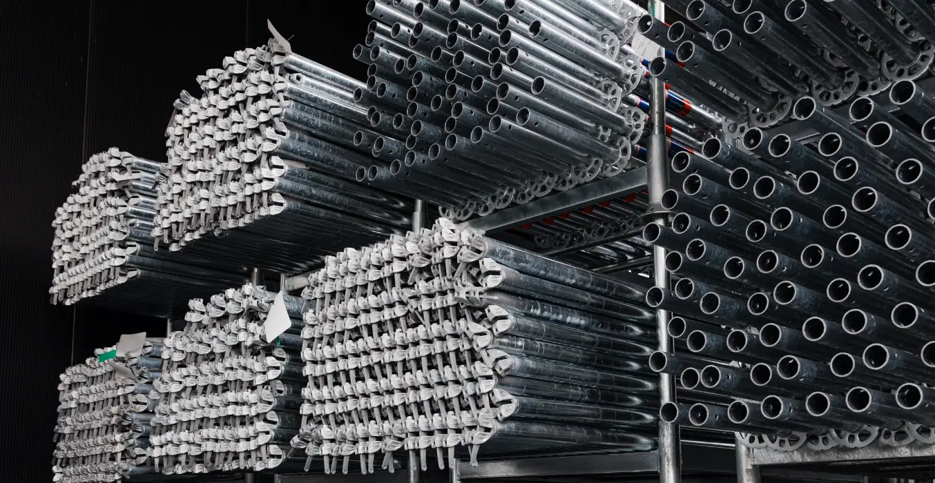 Gestapeld stellingmateriaal van Scaffor